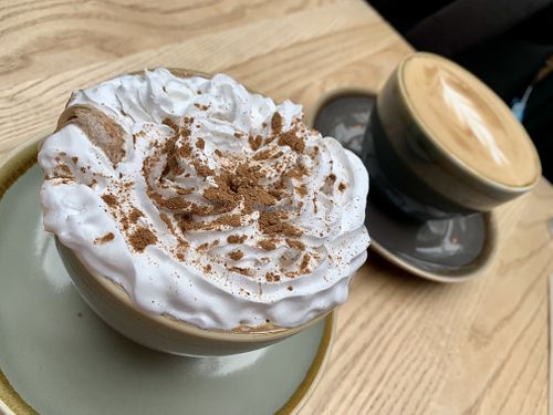 Pumpkin spice latte  at Bonobo Cafe in Aberdeen