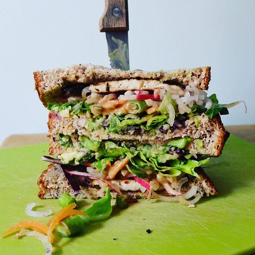 Baked Tofu Sandwich with PB Slaw at Bonobo Cafe in Aberdeen