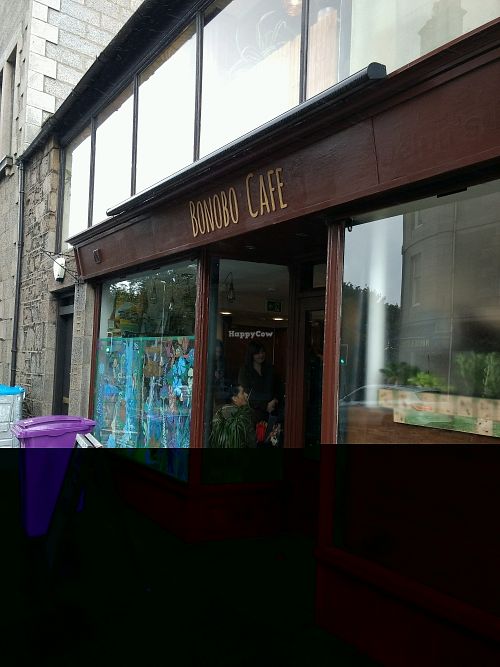 outside at Bonobo Cafe in Aberdeen