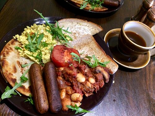 Full Scottish breakfast  at Bonobo Cafe in Aberdeen