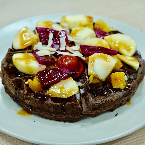 chocolate waffles  at Shū Xiǎng Qū - Enjoy Vegan in Kaohsiung