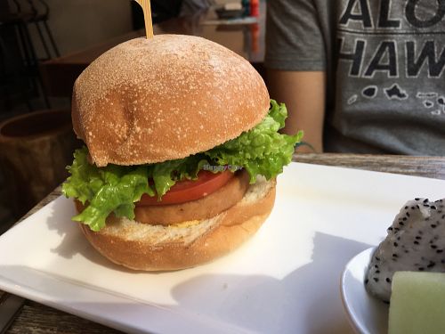 Vegan Ham Burger at LN Fortunate Coffee in Hong Kong Island