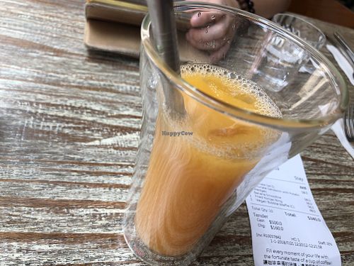 Orange juice at LN Fortunate Coffee in Hong Kong Island