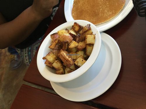 home made home fries at Good Karma Coffee House in Decatur