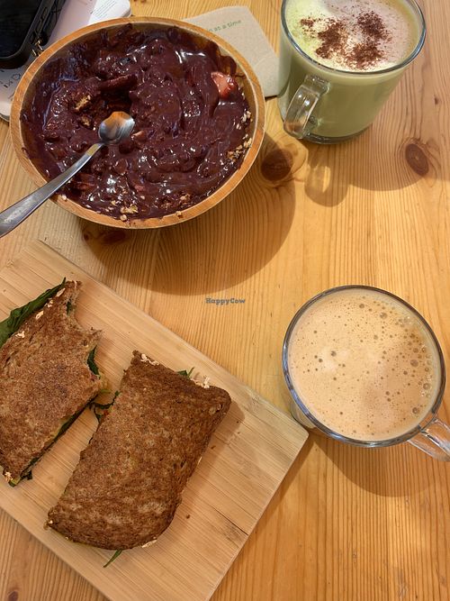 acai bowl / veggie melt / lattes   at Under the Mango Tree in Miami Beach