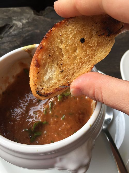 Cold Vegetable Soup with Garlic Bead at Zum Lowen in Gelnhausen