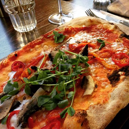 Vegan peperonata pizza at Zizzi - High St in Cardiff