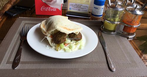 falafel sandwich at Falafel Sihanoukville in Sihanoukville
