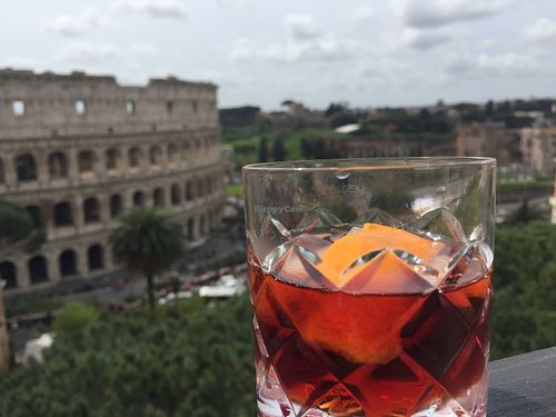 Classic Italian cocktail (Milano-Torino) at Vegan by Season at the Colosseum in Rome
