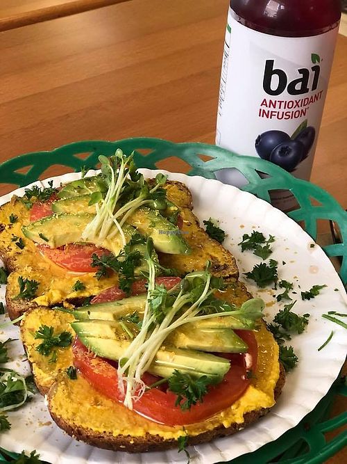 hummus and avo toast at The Juice Hive  in Bluffton