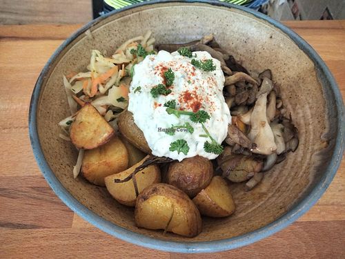 Mushroom & potato bowl. at Zwei und Zwanzig in Geisenheim