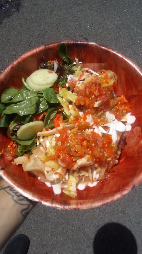 Epic burrito with a salad! at Umeke Market in Honolulu