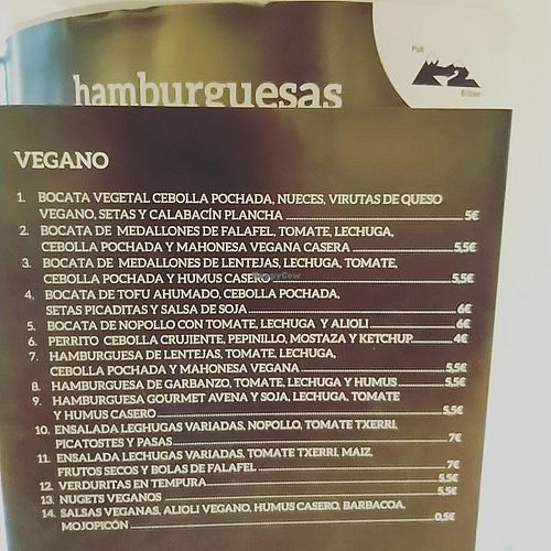 Nuevas opciones veganas!! at K2 in Bilbao