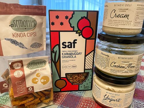 Some of the items they sell   at Vegan Dukkan - The Mini Market in Istanbul