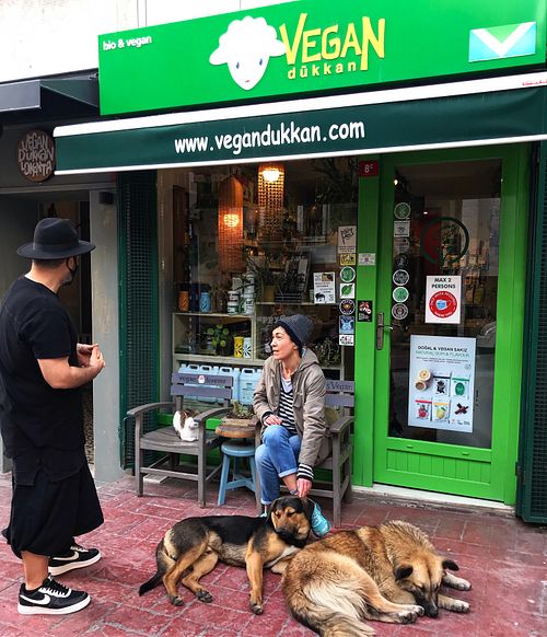 Storefront of Vegan Dukkan in Beyoglu, Cihangir. at Vegan Dukkan - The Mini Market in Istanbul