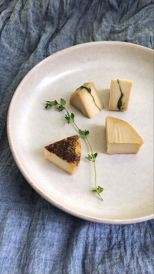 Cashew cheeses. at Vegan Dukkan - The Mini Market in Istanbul
