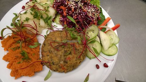 chickpeas cutlets dish at Vegancja in Plock