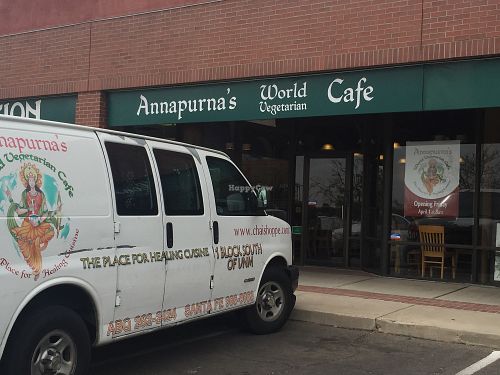 Front of restaurant at Annapurna's World Vegetarian Cafe - Eastside in Albuquerque