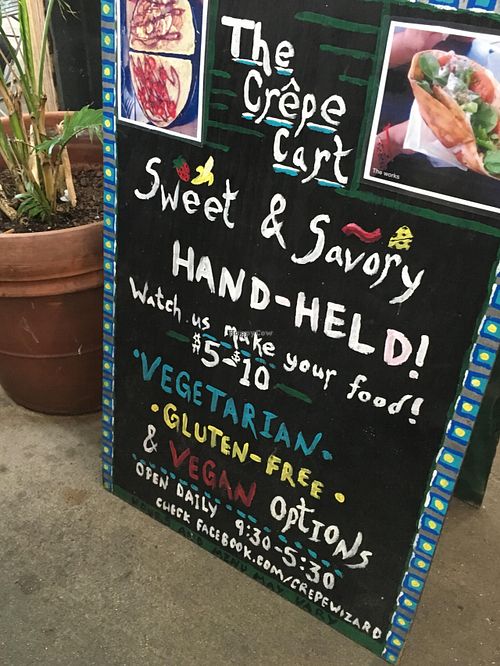 Board at The Crepe Cart in New Orleans