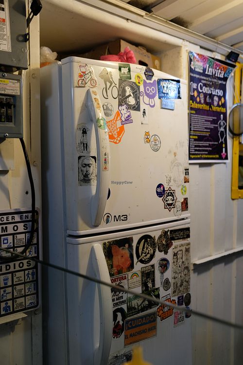 Cool stickers at Pan D'Monium - Food Stall in Mexico City