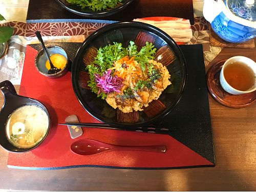 Vegan lunch set at Ajyari in Osaka