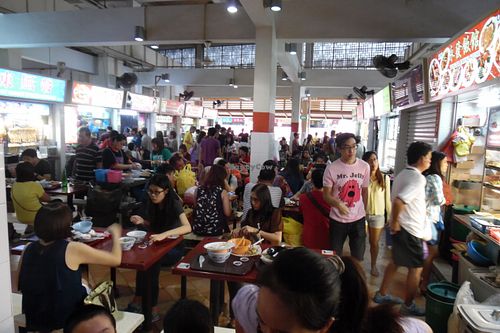 Alber Center Food Court seating area at 3 Dishes Rice 三样菜饭 - Bugis in Central Singapore