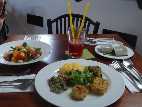 Vegan feast and homemade lemonade at Vegan's Prague in Prague