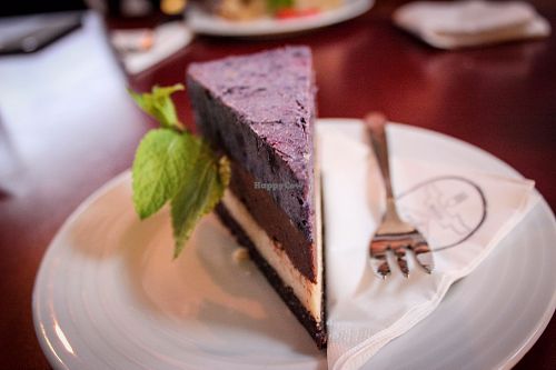 raw blueberry cake at Vegan's Prague in Prague