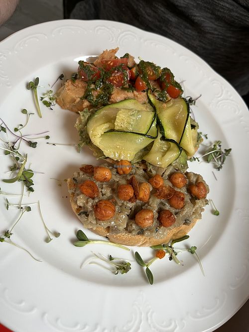 Bruschetta… soo soo tasty!  at Vegan's Prague in Prague