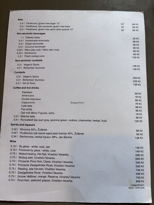 Drinks May 2025  at Vegan's Prague in Prague