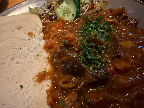 goulash w/ sliced dumplings  at Steffenhagen in Dresden