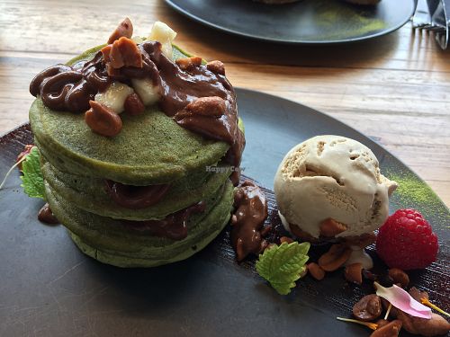 Matcha made in heaven pancakes  at Matcha Mylkbar in St Kilda