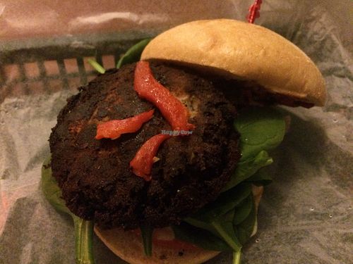 Veggie burger at North Shore Deli in St John