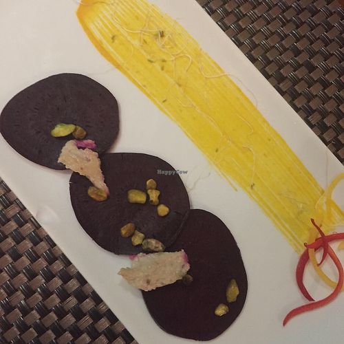 Beet carpaccio at Salvia in Playa Del Carmen