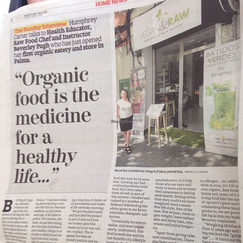 great review in the Mallorca bulletin at Vegan & Raw in Mallorca