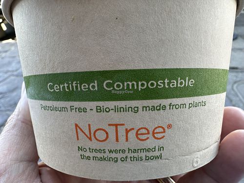 Compostable containers  at Sweet Scoops in Sonoma