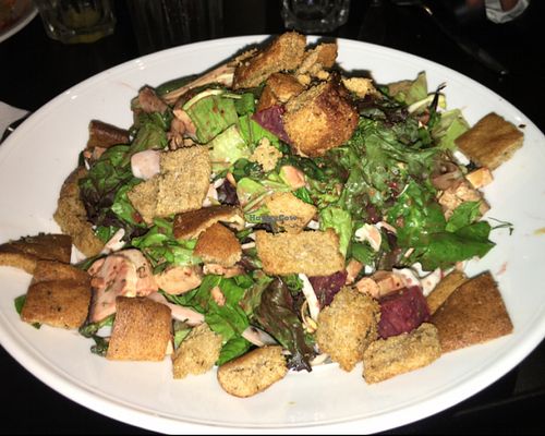 Green Salad with Marinated Tofu at Village Green in Jerusalem