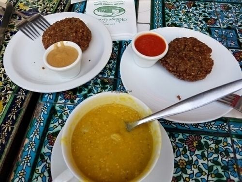 Indian lentil soup and burgers at Village Green in Jerusalem