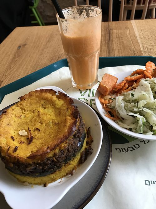 Vegan shepherds pie  at Village Green in Jerusalem