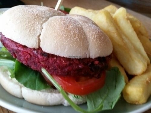 vegan burger at Campbell's Canal Cafe in North West London