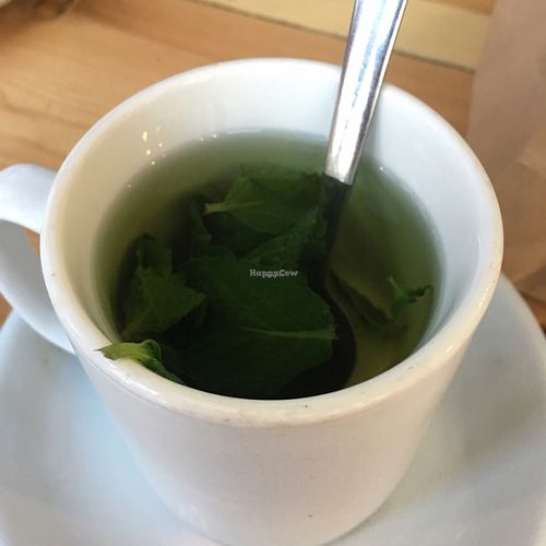 Fresh mint tea at Campbell's Canal Cafe in North West London