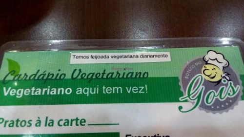 Cardápio Vegetariano at Boteco do Gois in Sao Paulo
