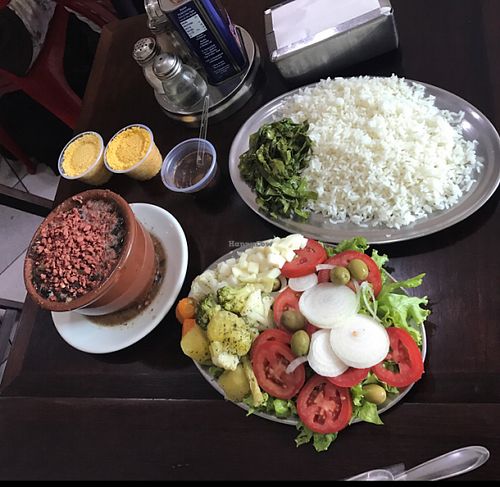 Feijoada and salad at Boteco do Gois in Sao Paulo