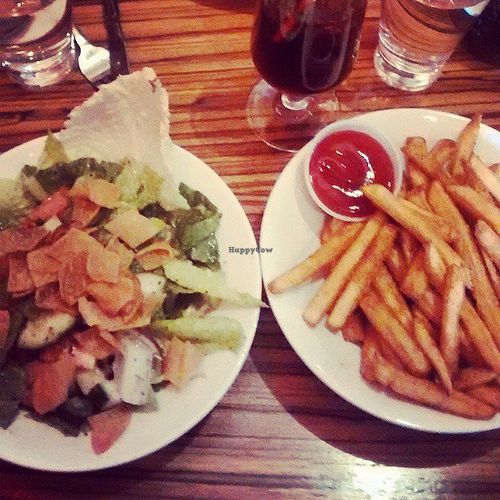 salad and fries, simple but amazing.  at Mezza Lebanese Restaurant - Quinpool Rd in Halifax