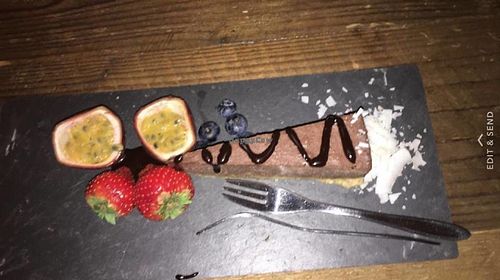 Eat at souls "LIKE YOU GIVE A FORK" (quote from their website http://www.soulscph.dk/) The Raw Chocolate Cake, Very tastefull indeed1 at Souls in Copenhagen