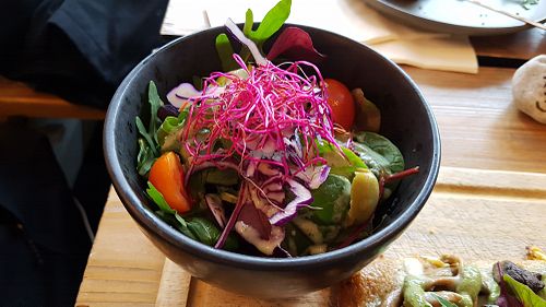 Side salad of the pizza at Souls in Copenhagen