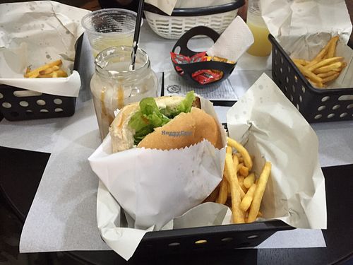 Tofu and shitake burger. at Salad Days in Sao Paulo