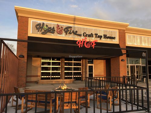 Patio and entrance at Hops and Fire in Greenwood