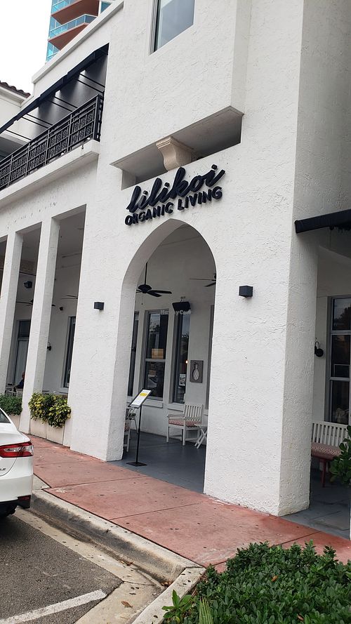 Front: on the corner at Lilikoi Organic Living in Miami Beach