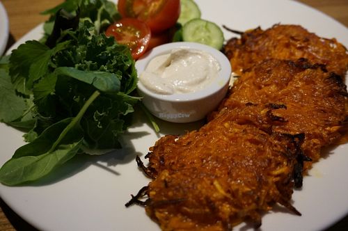 Sweet Potato Pancakes (vegan) at The Beginnings - Kr.Barona Iela in Riga